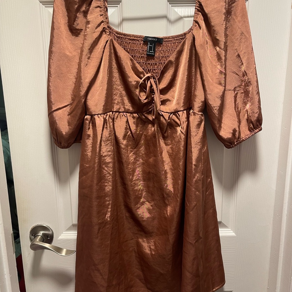 Forever 21 Shiny Copper Dress